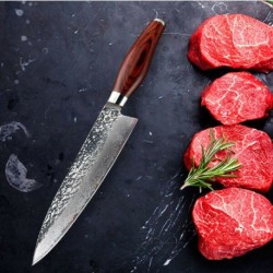 Cuchillo de chef de 8 pulgadas 67 capas japonés Vg10 Damasco Cuchillos de cocina de acero inoxidable