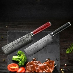 Cuchillo de chef de 6.5 pulgadas Damasco japonés Vg-10 Cuchillo de cocina de acero Cleaver Nakiri