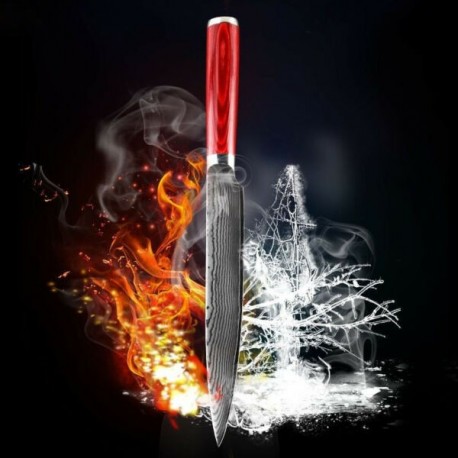 Cuchillo de corte / talla de 8 pulgadas Damasco Cuchillo de chef de acero inoxidable Cuchillos de cocina