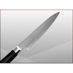 5'' Utility Knife Japanese Aus-10 Damascus Stainless Steel W/ Wood Handle Black