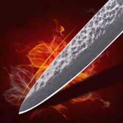 5 Inch Japanese Damascus Stainless Steel Utility Knife Chef Knives Wooden Handle