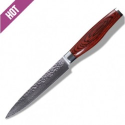 5 Inch Japanese Aus-10 Damascus Stainless Steel Chef's Knife Utility Knives