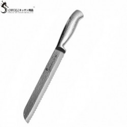 8'' Bread Knife Kitchen Knives Stainless Steel Hammered Pattern Hollow Handle