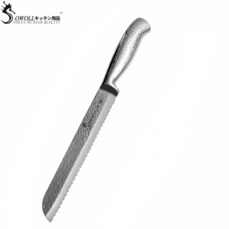 8'' Bread Knife Kitchen Knives Stainless Steel Hammered Pattern Hollow Handle