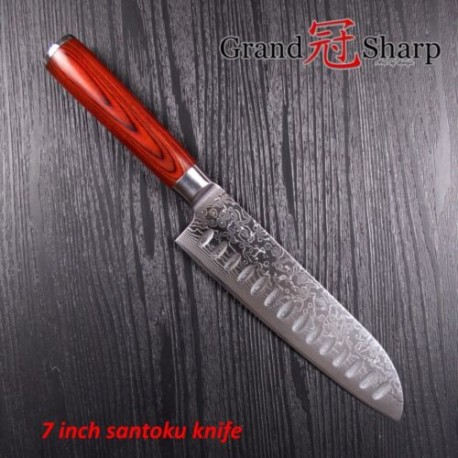 7 Inch Damascus Santoku Knife Japanese Stainless Steel Chef Knife Kitchen Knives
