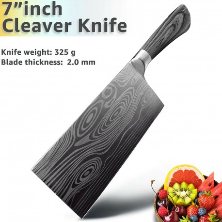 Meat Cleaver Chopping Knife Very Sharp7" Knife Blade Pattern Steel Top Quality