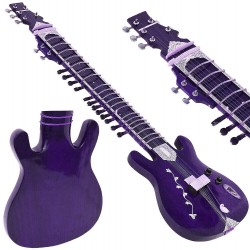 Stratocaster Shaped Purple Haze Psychedelic Violet Acoustic-Electric Indian Fusion Sitar
