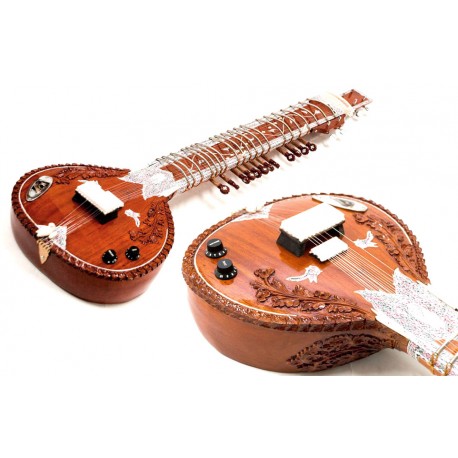 LEFTY LEFT-HANDED ACOUSTIC-ELECTRIC WOODEN RESONATOR SITAR