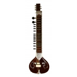 Fusion Sitar in Rosewood. Acoustic-Elecric Flat Travel Sitar with Wooden Resonator