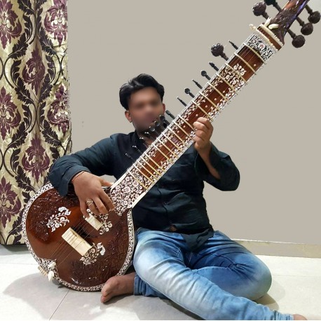 Pro-Grade Surbahar SUR BAHAR Indian Bass Sitar Calcutta Instrument. Dragon Head.