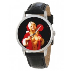 Erotic Playboy Art Sexy Santa Claus Christmas Art Collectible Gents Wrist Watch