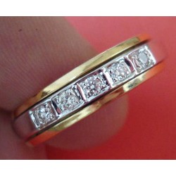 Classic Men's Revolving Wedding Ring with 0,20 ct Wesselton Diamonds, 18k Yellow Gold
