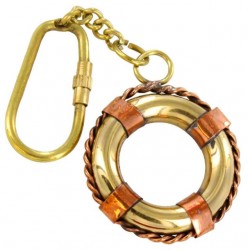 Beautiful Lifebuoy Brass & Copper Nautical Theme Keychain Key Ring
