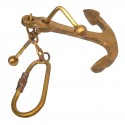 Antiquated Brass Ship's Anchor Keychain / Key Ring