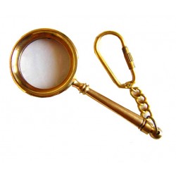 Brass Pocket Magnifier Magnifying Glass Keychain / Key Ring