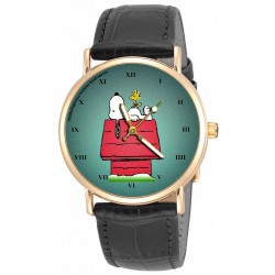 Snoopy On His Kennel, Snoozing, Classic Existentialist Art Peanuts Collectible Wrist Watch. Unisex 30 mm