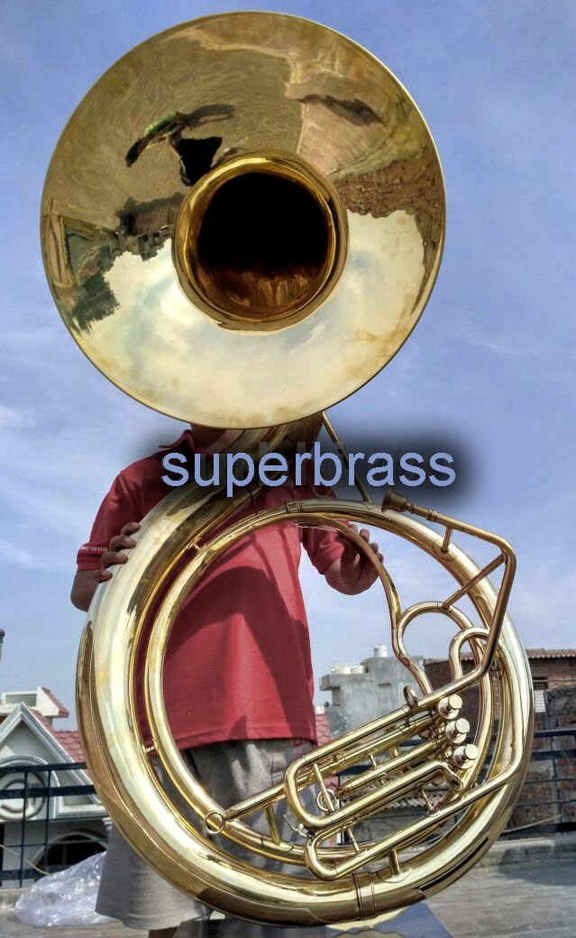 Gold BBb 24 bell full-brass sousaphone