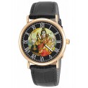 Lord Shiva, Parvati and Bal Ganesh. Raja Ravi Varma Art Hinduism Collectible Wrist Watch 30 mm