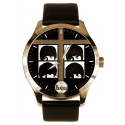 Symbolic Crucifix Art The Beatles Classic Black & Gold Solid Brass Wrist Watch