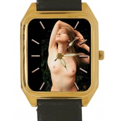 "The Stretch" Desnudo Arte Erótico Fotografía Sexy Coleccionable Reloj de Latón Sólido