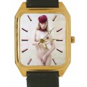 Nude In Red Beret Classic Luminscent Erotic Metal Dial Solid Brass Wrist Watch
