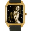 Tribute To Greta Garbo Classic Hollywood Nude Sepia Art Solid Brass Wrist Watch