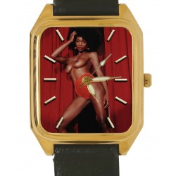 Vintage 1970s Disco Red Erotic Nude Afro Black Americana Collectible Wrist Watch
