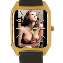 Hermoso desnudo de ensueño Erotica Photo Art coleccionable Solid Brass Wrist Watch