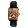 Erotica Lioness Nude Art Collectible Solid Brass Rectangular Wrist Watch