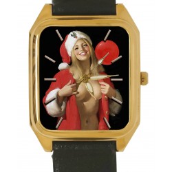 Vintage Playboy Pinup Art Erotic Sexy Rectangular Wrist Watch. Solid Brass.