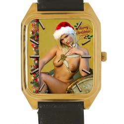 Erotic Sexy Christmas Gift Nude Rectangular Wrist Watch. Solid Brass.