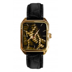 Play of Shadows, Aesthetic Striped Nude Photo Art Rectangular Wrist Watch. Solid Brass.