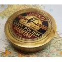 Jacko Boot Polish Dark Tan Dolland London Military Style Brass Compass