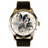 Original Beatles Fab Four B&W Portrait Art Solid Brass Collectible 40 mm Wrist Watch