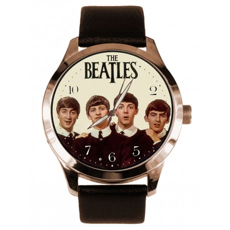 The Beatles Guitar Portrait Art Solid Brass 40 mm Collectible Wrist Watch