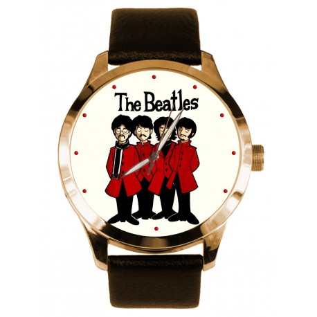 Very Rare Beatles Collage Artwork Solid Brass Collectible Wrist Watch