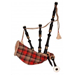 Highland Bagpipes. Tartan Red Intermediate Full size Pipes in D.