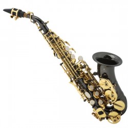 Curved Soprano Saxophone in Stunning Black and Gold Duchess Colour