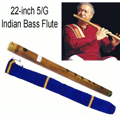 Flauta bansuri india profesional de 5 /G con cubiertas de terciopelo. ¡Excelente puesta a punto!
