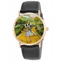 The Wizard of Oz - The Yellow Brick Road, Vintage Judy Garland Symbolic Movie Art, 30 mm Solid Brass Watch + Gift Bo