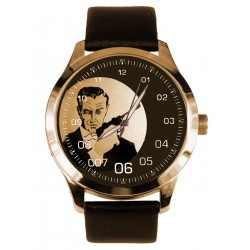 Vintage 1950 Ian Fleming Art James Bond 007 Iconografía británica Reloj de pulsera coleccionable