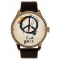 The Beatles, Original World Peace Parchment Art, Trubute to Lennon, Solid Brass Watch
