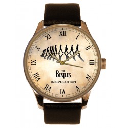 The Beatles,R(evolution) Witty Ascent of Man Parchment Art Abbey Road Collectible Solid Brass Watch