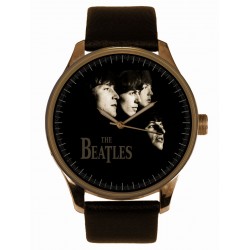 The Beatles, Classic Side Profile Portrait Early Publicty Art, Collectible Solid Brass Watch