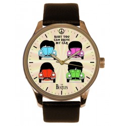 The Beatles, Baby You Can Drive My Car! Volkswagen Beetle Collectible Solid Brass Watch