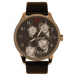 The Beatles, Beautiful Mop Tops Early Portrait Art , Collectible Solid Brass Watch