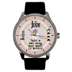 The Beatles, Hey Jude! Inspirational Art Collectible Solid Brass Watch