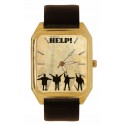 The Beatles Vintage Original Help! Poster Art Solid Brass Rectangular Wrist Watch