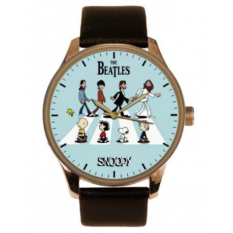 The Beatles, Classic Side Porfile Portrait Early Publicty Art, Collectible Solid Brass Watch