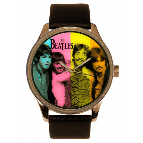 The Beatles Hey Jude! Inspirational Denim Blue Grunge Art Solid Brass Collectible Watch